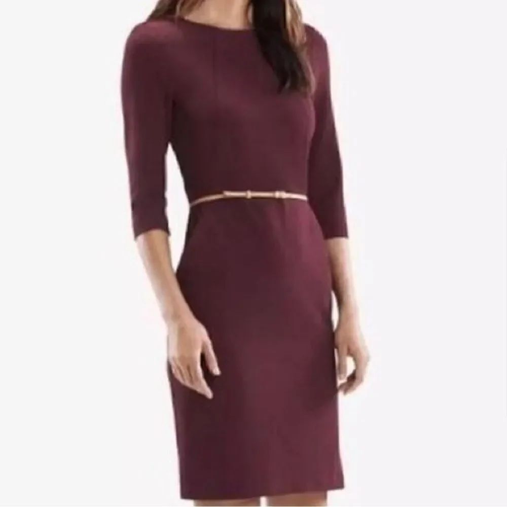 MM Lafleur Etusko Sheath Dress Maroon Burgundy